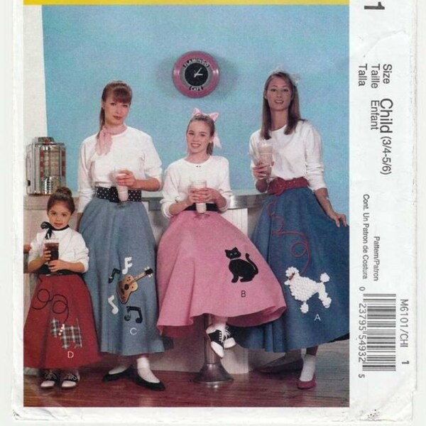 Girls Poodle Skirt Etsy