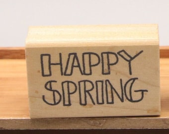 DIY Vintage Happy Spring, Azadi D 939 Rubber Stamp