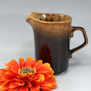 Vintage Canonsburg Creamer Drip Glaze, Brown Mini  Syrup Pitcher, Western