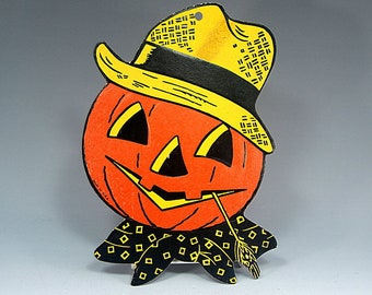 Vintage Die Cut Jack-o-lantern Scarecrow Pumpkin Embossed Halloween Luhrs?