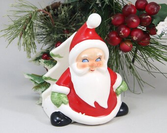Vintage Santa Napkin Holder Lefton Like Christmas Dinnerware Accessory Decor Christmas Card Holder Letter Holder Ornament Accent