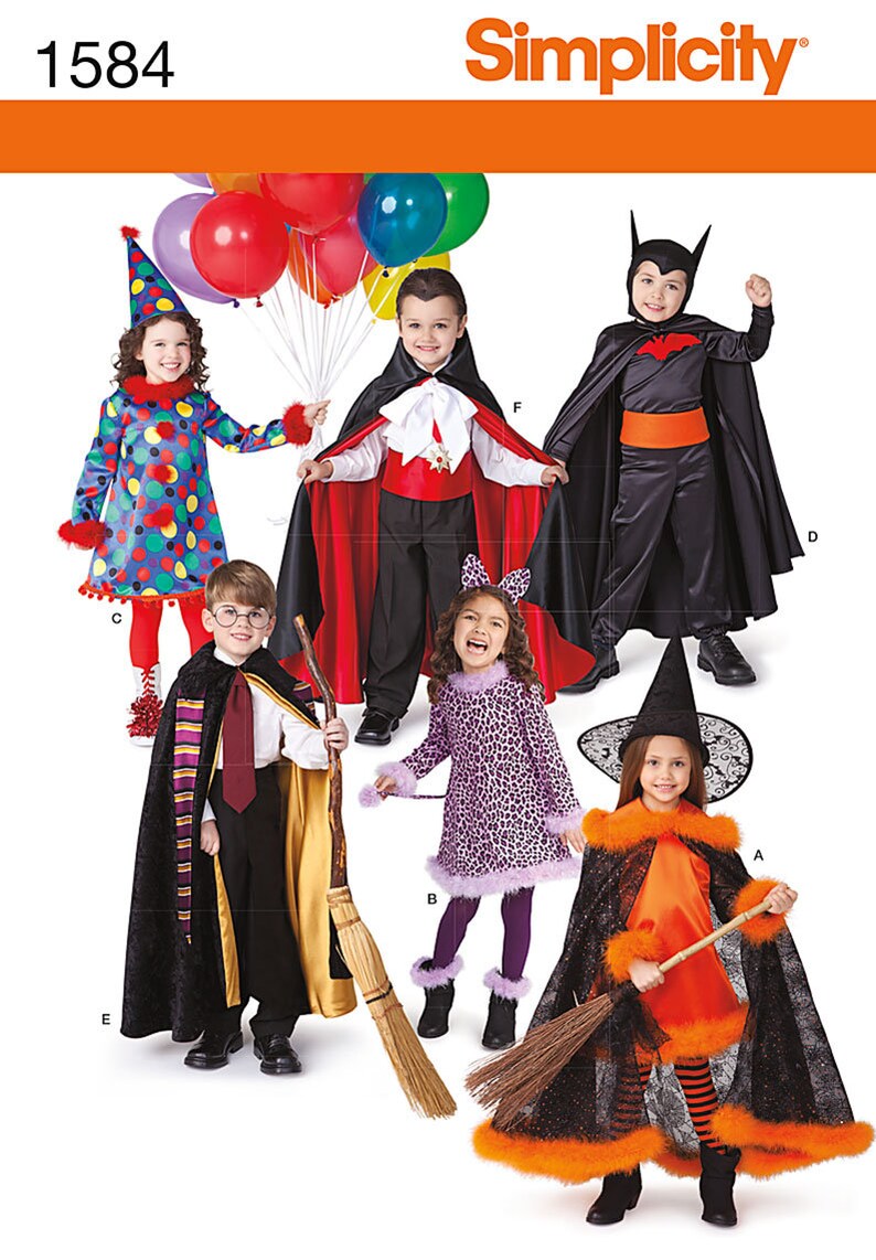 DIY Kids 3 8 Harry Potter, Kitty Cat, Batman, Witch, Dracula, Clown