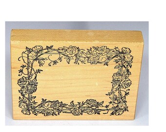 DIY Vintage PSX K-992 UNUSED Floral Roses Frame Personal Stamp Exchange, 3.5 x 4.5