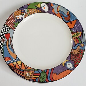 Vintage Feminist Platter Metropolitan Abstract Vitromaster Art Deco 1991