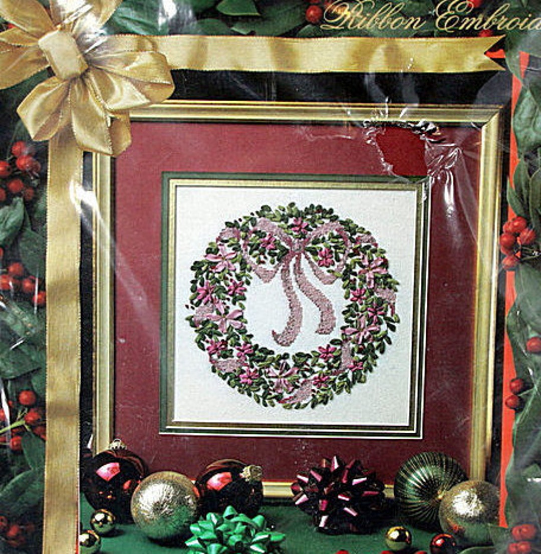 DIY Vintage Craft Kit Ribbon Embroidery Beginner Kit Holly Etsy