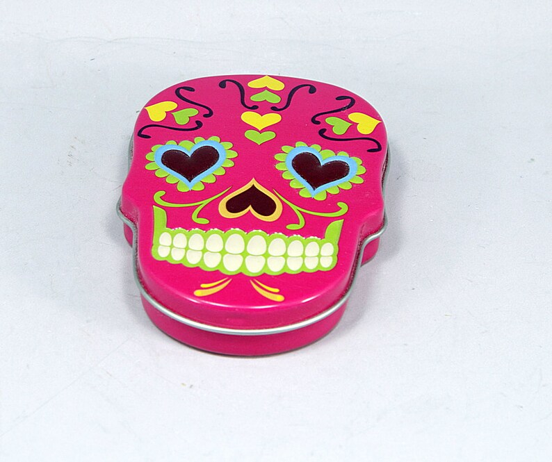 Sugar Skull Tin Coco Day Of The Dead Dia De Los Muertos Etsy