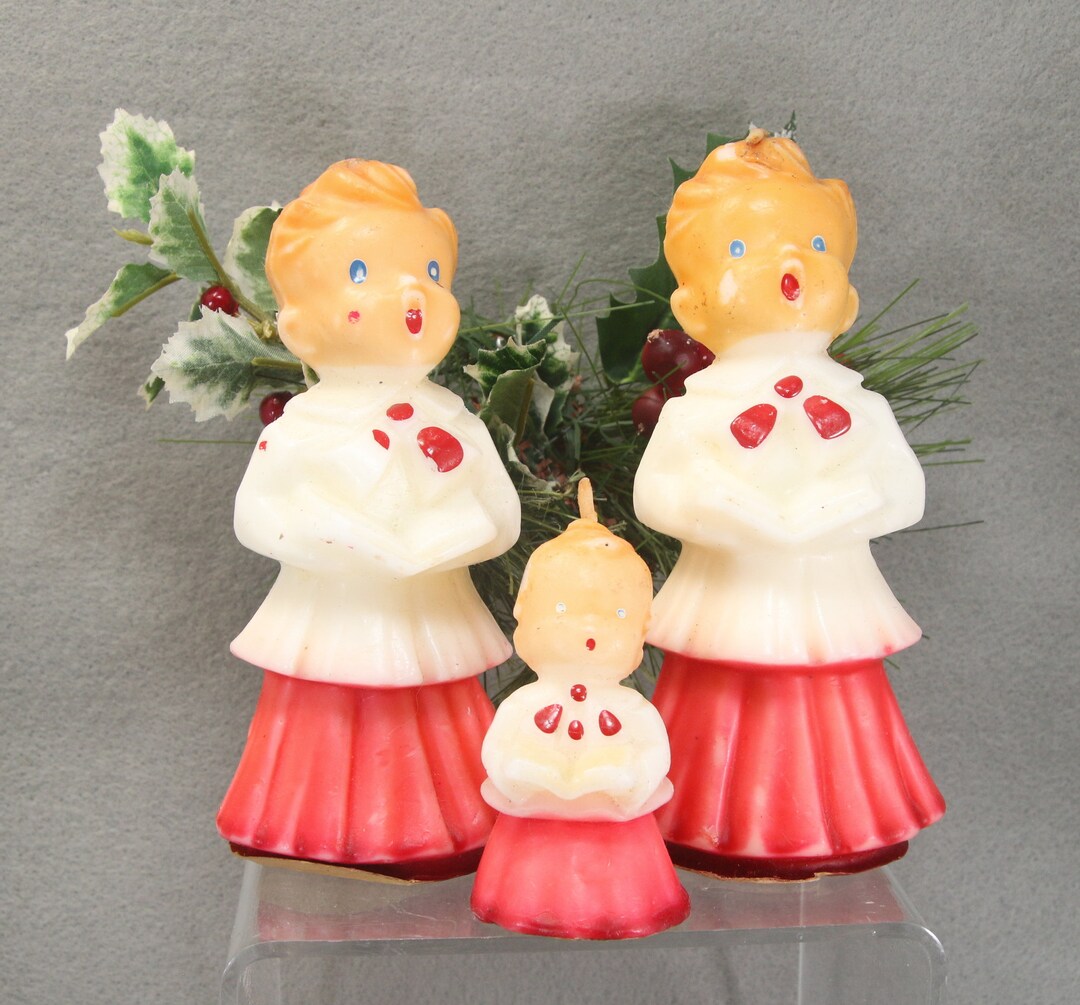 3 Vintage Gurley Choir Boy Girl Christmas Candles Etsy
