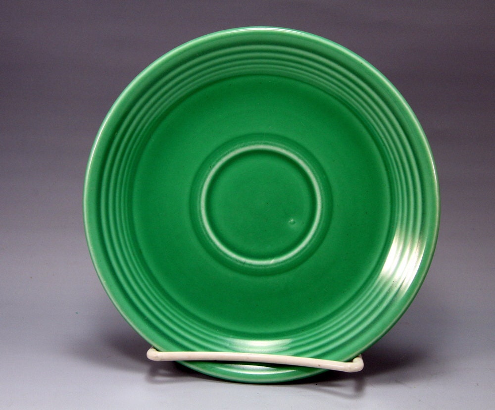 3 Vintage Fiesta Ware Old Saucers Turquoise Green Homer Etsy