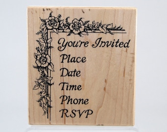 PSX RSVP Invitation K-187 Rubber Stamp, Personal Stamp Exchange