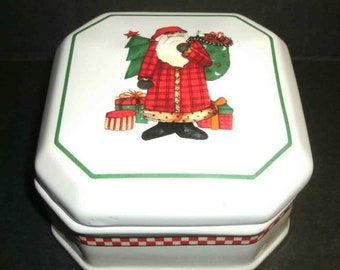 Vintage Debbie Mumm Santa Magic of Christmas Trinket Box Snowflake SAKURA 4x4