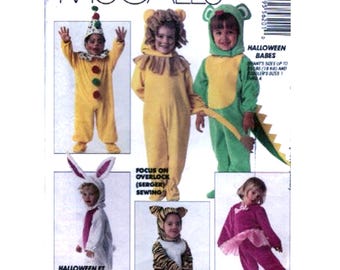 Size 4 Toddlers Kids Animals, Lion, Tiger, Dinosaur, Bunny Rabbit, Santa, Clown, Mickey and Minnie Halloween Costume McCalls 5620 PATTERN