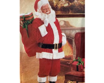 DIY Mens S-XL 36-48 Santa Claus Suit Costume PATTERN Butterick 6815, Loose Fitting Jacket, Pants, Hat, Belt, Boots, Toy Bag 2001
