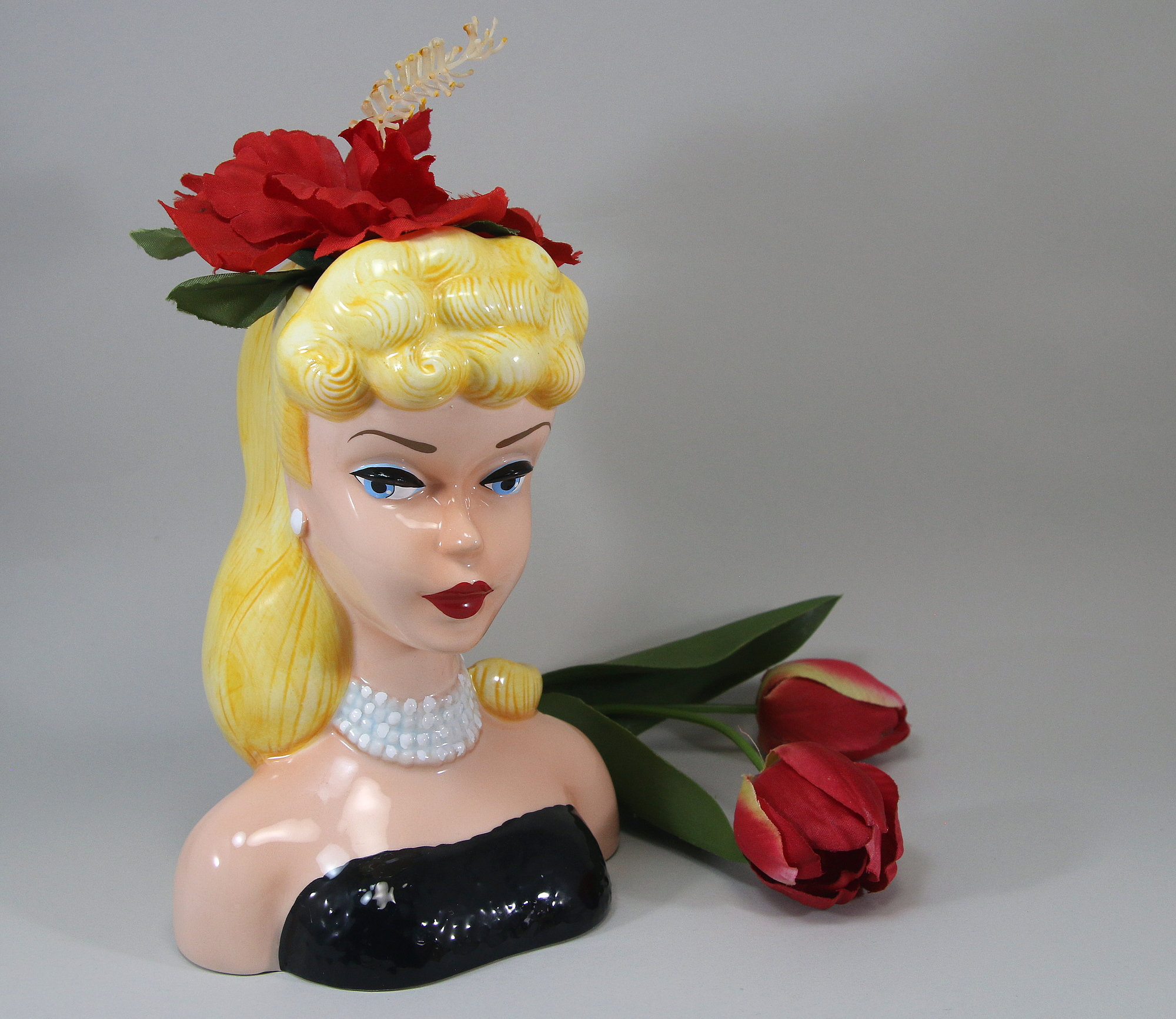 Vintage 1994 From Barbie With Love Head Vase Blonde Nightclub Enesco Mattel Glamour in the Spotlight Etsy