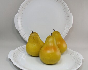 Vintage Thomas Germany Platter, Cake Plate with Handles, Pink Porcelain Contemporary 10 - 11 Inch