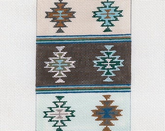 DIY Vintage Needlepoint Miniature Indian Rug Blanket Dollhouse, 3 x 5 Hand Painted Canvas Designer, Native American, Indian Art, 22 Count