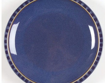 Vintage Reflex Denby Langley Blue Stoneware England Luncheon Salad, Bread and Butter Plates