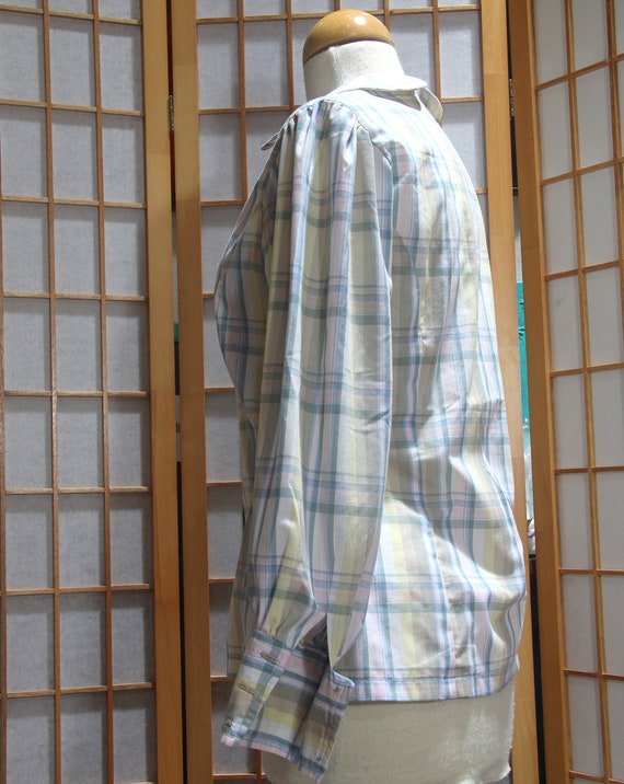 Vintage Size 12 JG Hook Plaid Shirt Blouse Pastel… - image 5