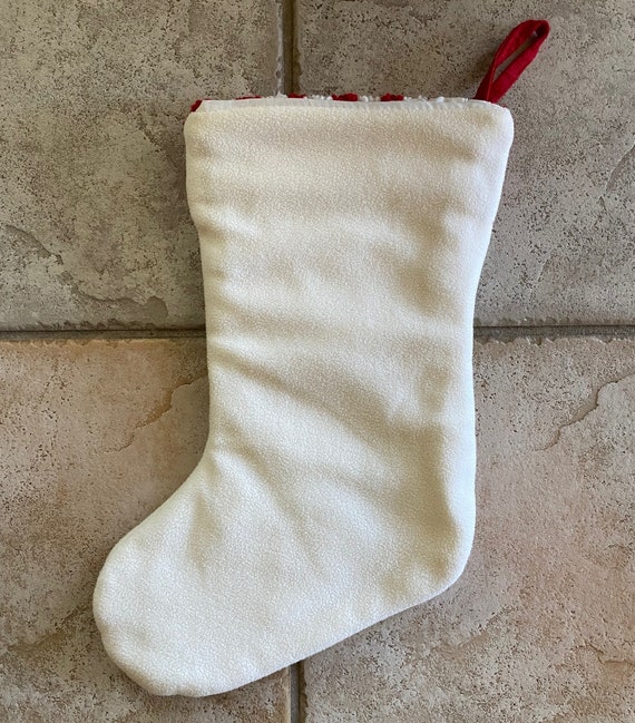 Meow Cat Fish Christmas Stocking for Cat Needle Punch Red and White -   Canada
