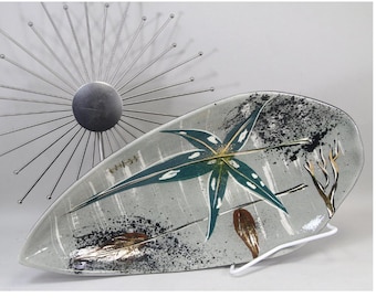 MCM Marc Bellaire California Asymmetrical Abstract Ceramic Art Bowl, Signed Designer, Mid Century Modern Vintage