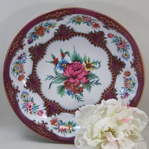 Vintage Daher Tin Bowl Fluted Floral England 1971 British The Tin Box Company