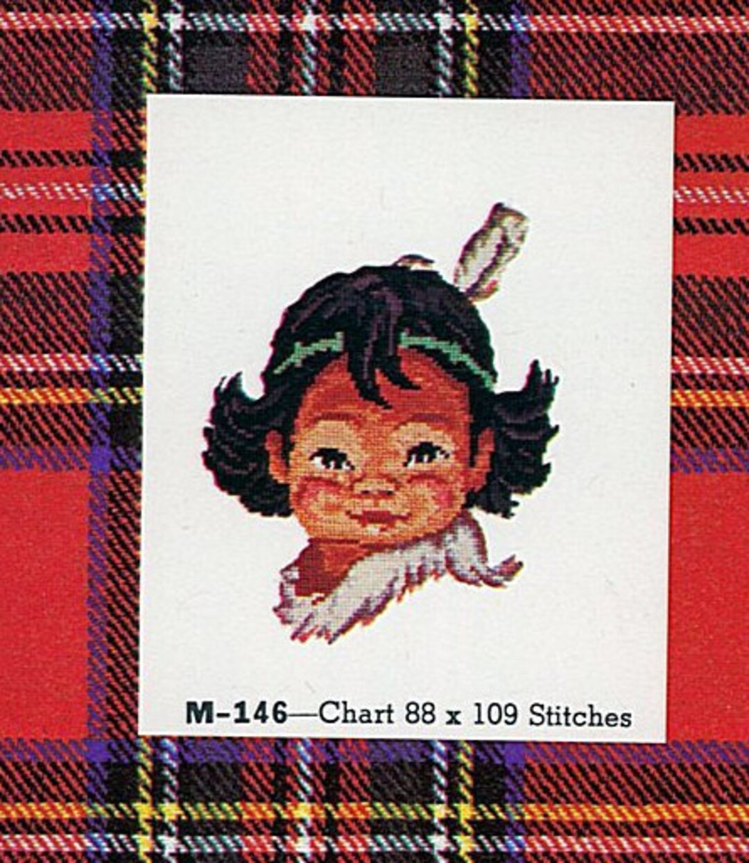 DIY Vintage Craft Kit Little Sioux Cross Stitch Native Etsy