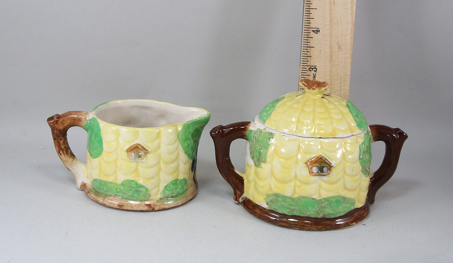 Vintage Honey Bees Hive Cottage Creamer and Sugar Bowl Japan Etsy