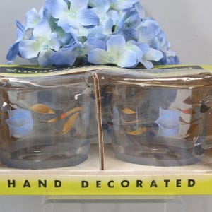 Vintage Bartlett Collins Gay Fad Sugar and Creamer Set ORIGINAL BOX Set Blue Tulips Metallic Gold Trim, Mid Century