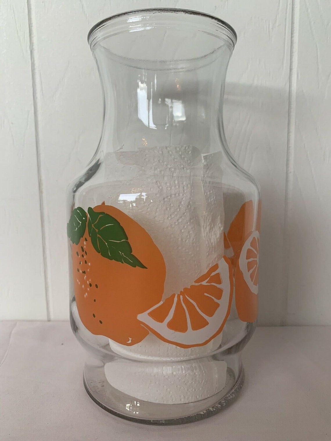 Vintage Juice Carafe Pitcher Oranges Slicres Leaves AHC Anchor Etsy