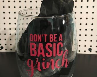 Christmas glitter wine glass