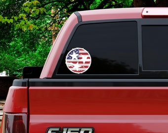 Distressed USA Flag Tennessee TriStar Decal