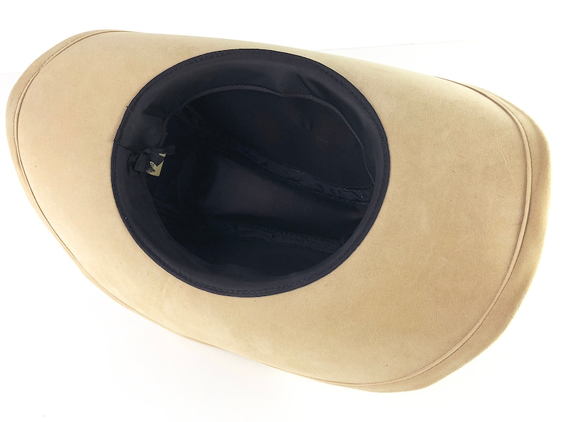Yellow Tan Wool Felt Hat Western Hat Size Medium Shapeable Wire Brim Vintage Cowgirl Hat 10 Gallon Cowboy Hat Crochet Knit Hat Band