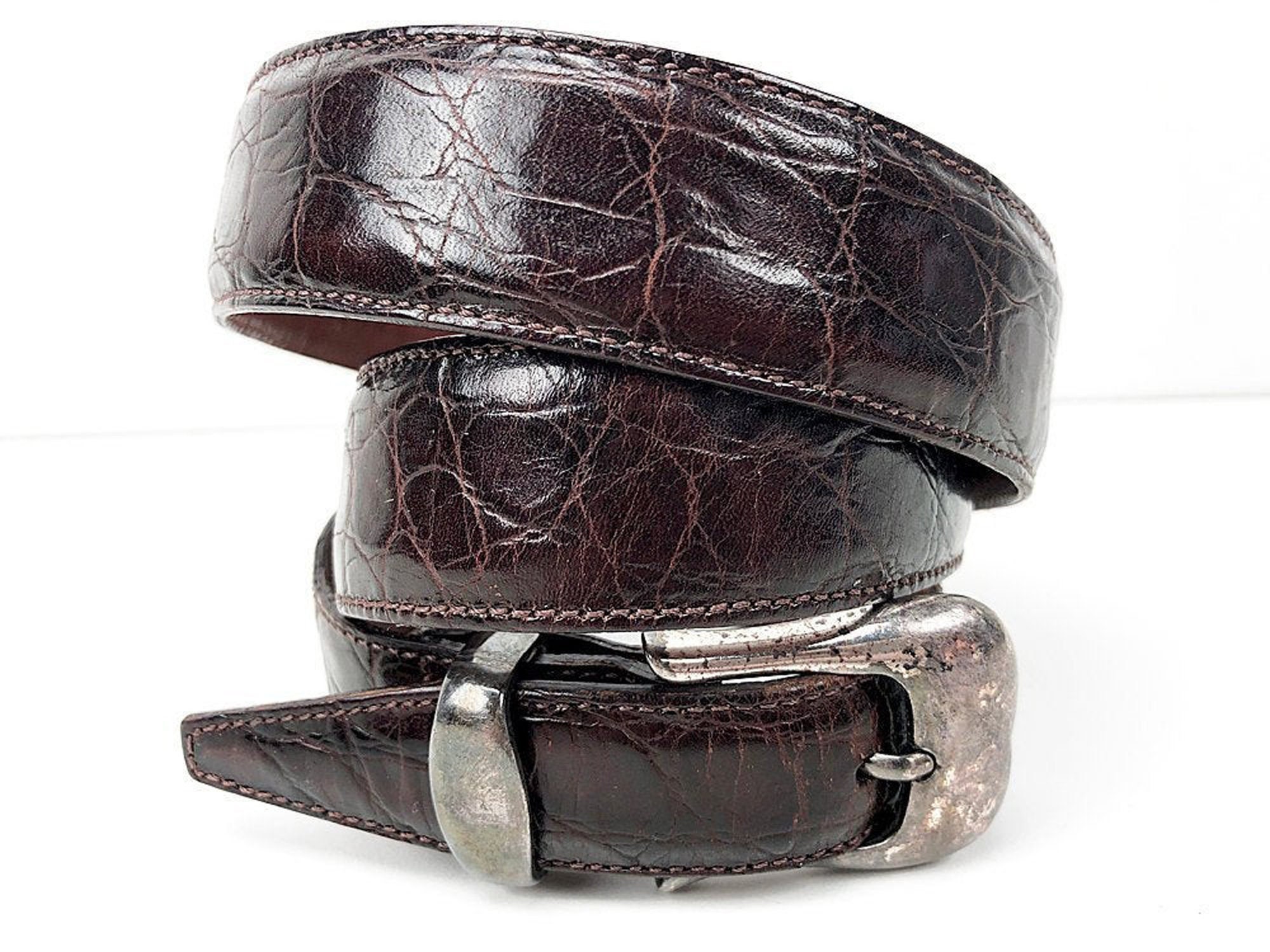 Reptile Leather Belt Cole Haan Dark 