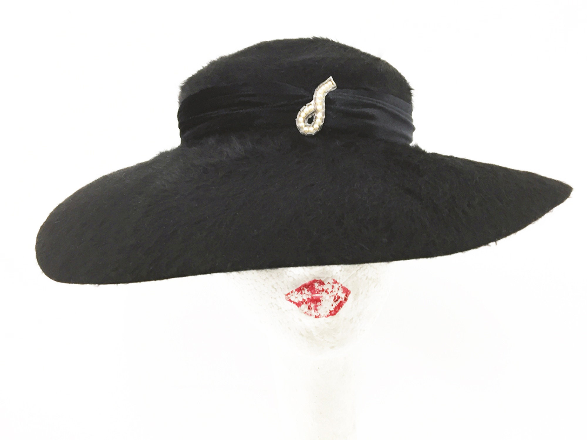 Wide Brim Tilt Hat Fedora Fur Felt 