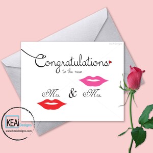 Love is Love // LGBTQ+ Hochzeitsglückwunsch // Gay Hochzeitskarte // Braut + Braut Hochzeitskarte / DIY Hochzeit - KEAiDesigns