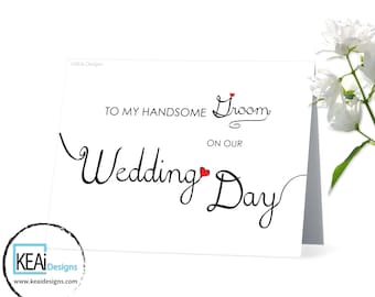 Para o meu noivo // Cartão para o meu noivo // Cartão para o meu marido no dia do nosso casamento // Cartão para o dia do casamento para o noivo // Casamento DIY - KEAiDesigns