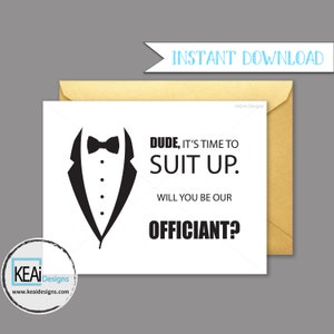 INSTANT DOWNLOAD Grappig zul je onze Officiant zijn / Wil je met ons trouwen / Funny Ask Officiant Card / Officiant Card / DIY Wedding - KEAiDesigns