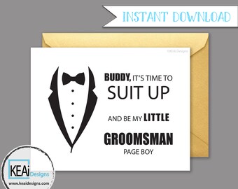 Will You Be My Ring Bearer // Will You Be my Little Groomsman Page Boy // Ask Ring Bearer Instant Download // DIY Wedding- KEAiDesigns