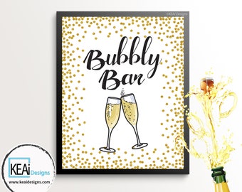 8x10 "Bubbly Bar" Sign // Wedding Reception Sign INSTANT DOWNLOAD // Bridal Shower Sign // Event Reception Sign // DIY Wedding - KEAiDesigns