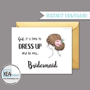 Will You Be My Bridesmaid // Ask Bridesmaid // Bridesmaid Printable Card // Ask Bridesmaid Printable Card // DIY Wedding - KEAi Designs