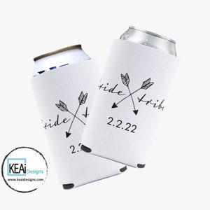 Custom Bride Tribe Can Cooler // Custom Bridesmaid Can Cooler // Customize Bridesmaid Bride Tribe Can Cooler // Wedding KEAiDesigns image 1