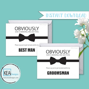 2 cartões - DOWNLOAD INSTANTÂNEO Diversão Pergunte Festa de casamento // Engraçado Você será meu padrinho // Você será meu padrinho // Casamento DIY - KEAiDesigns