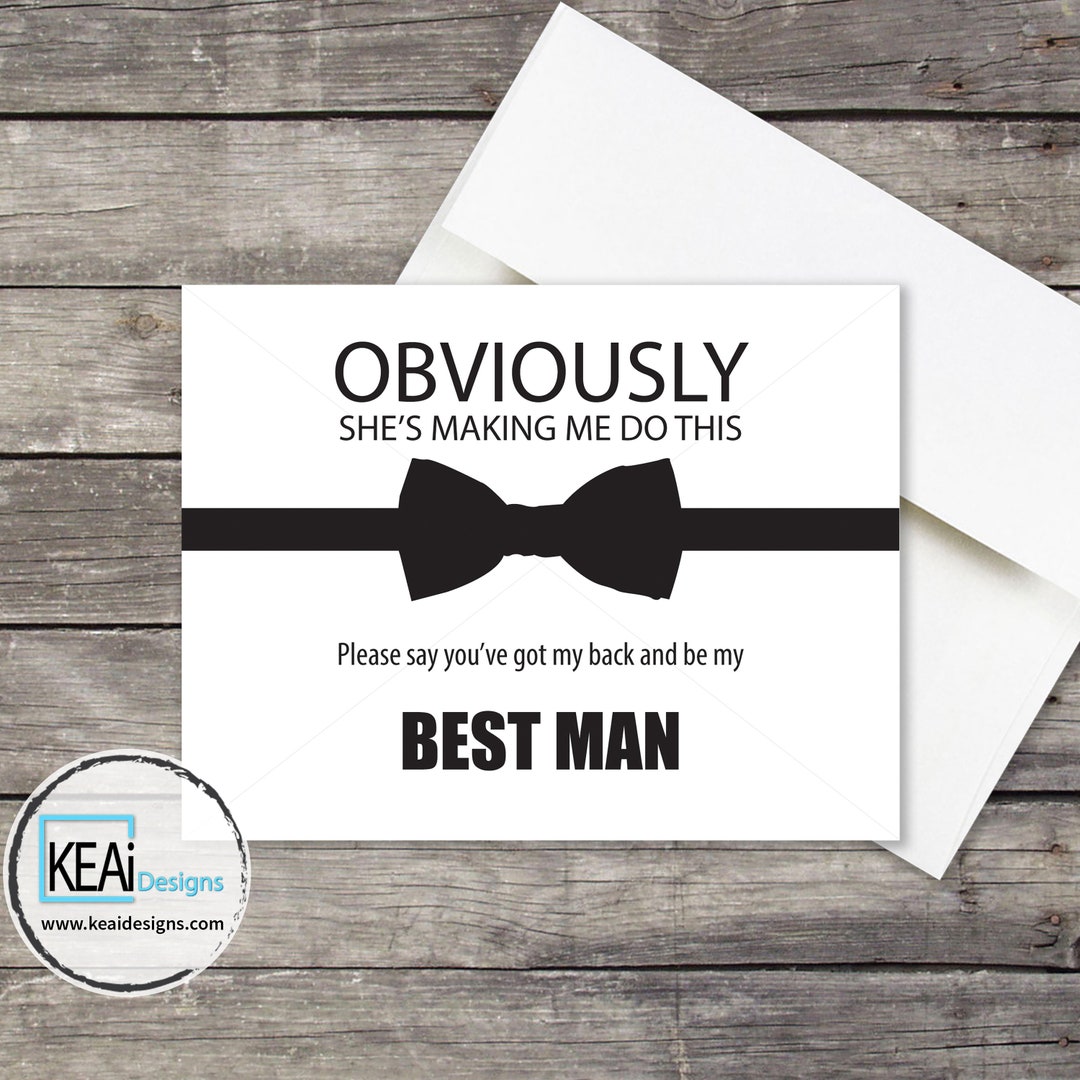 Tarjetas de paquete // Funny Ask Best Man Card, Ask Groomsman, Ask ...