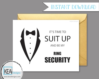 Ring Security // Will You Be My Ring Bearer // Will You Be my Ring Security // Ask Ring Bearer Instant Download // DIY Wedding- KEAiDesigns