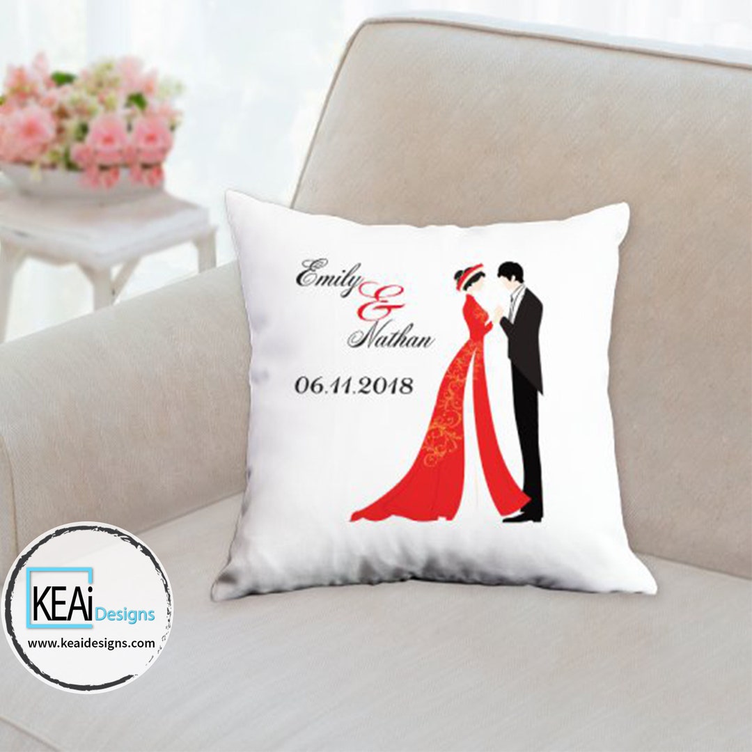 Vietnamese Throw Pillow as Wedding Gift // Customize Throw Pillow // Wedding Gift for Vietnamese