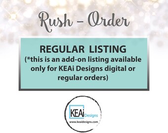 Rush My Order for regular listing (not for custom illustration listings) // Wedding - KEAiDesigns