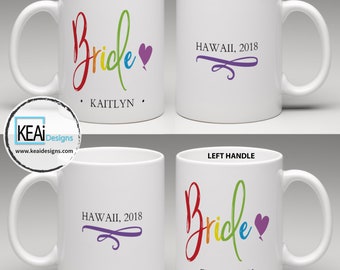LGBTQ+ matching mugs for BRIDES // Bride Mugs // Gay Couple coffee mugs // Gifts for Brides // Coffee Mugs // Wedding Gift - KEAiDesigns