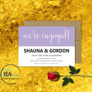 Engagement Invite // We&#39;re Engaged! // Engagement Party Invitation // Wedding // DIY Engagement // DIY Wedding - KEAiDesigns