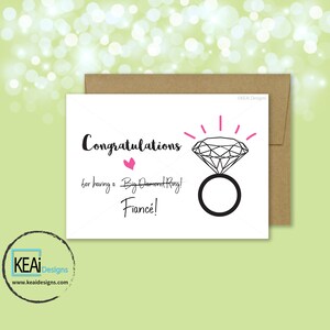 5x7 Fun Engagement Congratulations Card // Congratulations Engagement Card // Congratulations on Your Engagement // DIY Wedding- KEAiDesigns