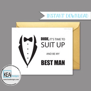 DOWNLOAD IMMEDIATO Sarai il mio testimone dello sposo // Sarai il mio testimone dello sposo // Sarai il mio testimone dello sposo divertente stampabile // Matrimonio fai da te - KEAiDesigns