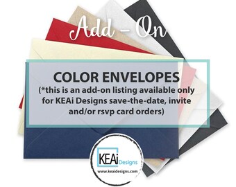 Add COLOR ENVELOPES Option for KEAi Designs Orders // Wedding - KEAiDesigns